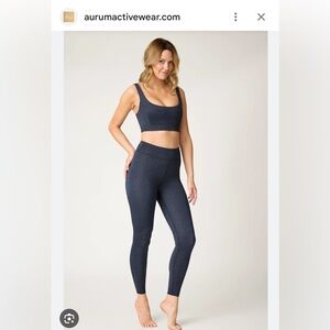 3 for 1 deal!! Aurum Activewear Women's Navy Leggings, matching bra and tank